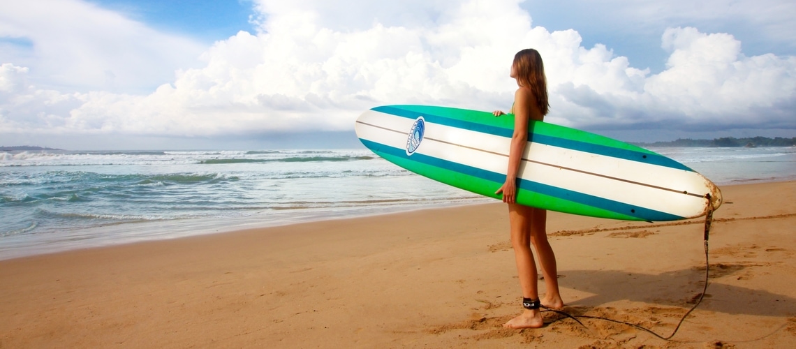 Praticare surf a Weligama