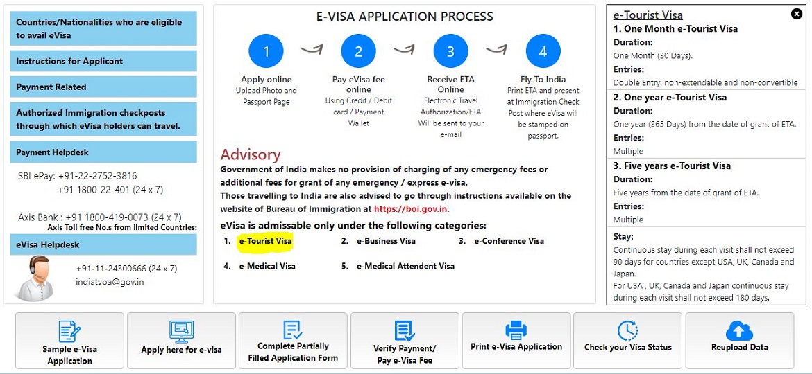 Visto Turistico India