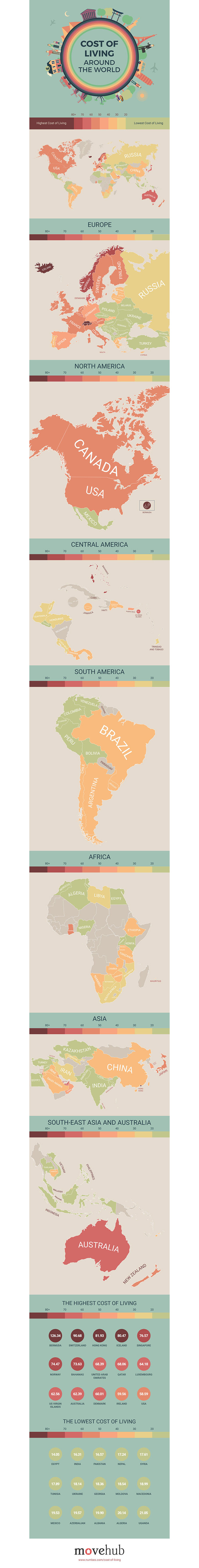 Costo della vita nel mondo | Infografica