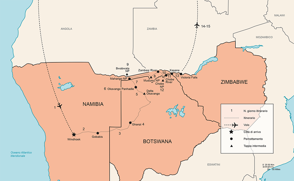 Itinerario Tour Botswana, Caprivi e Victoria Falls | #TourAfrica #viaggigiovani