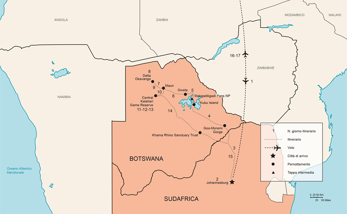 Itinerario Tour Botswana Original | #ViaggioBotswana #viaggigiovani